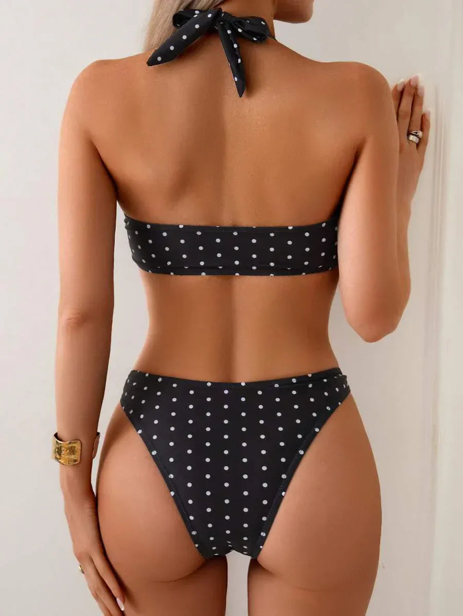 Biquíni Noir Poá Areezi