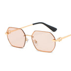 Ciclismo metal polígono óculos de sol para mulheres design de marca irregular alta qualidade condução preto quadrado tons óculos uv400