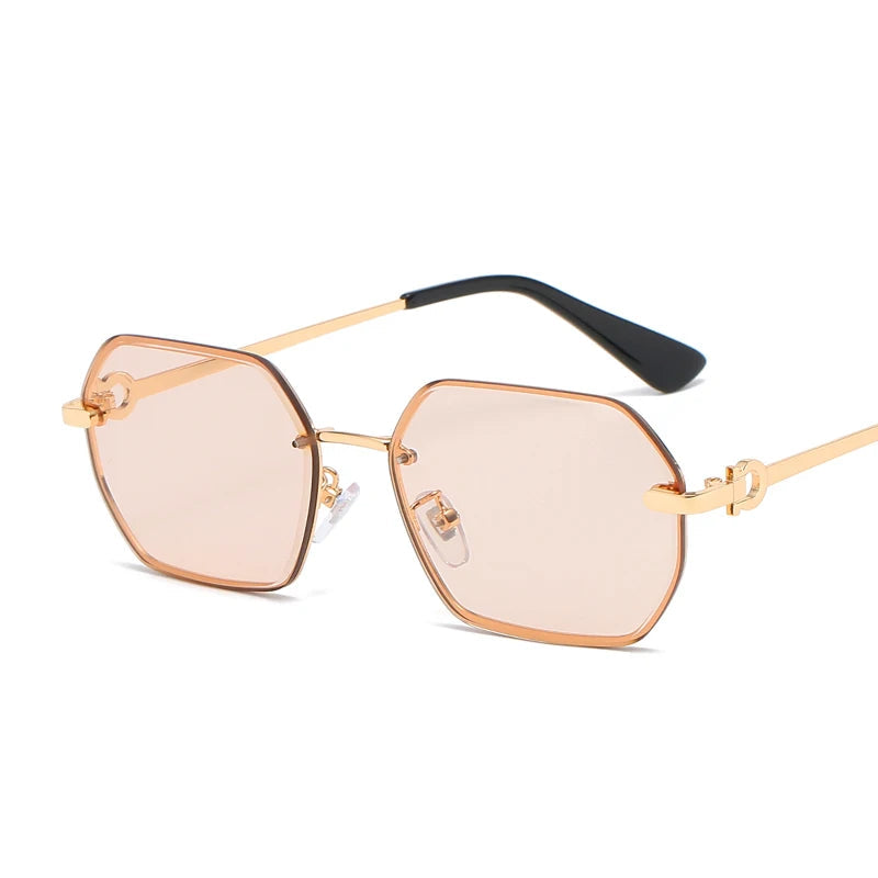 Ciclismo metal polígono óculos de sol para mulheres design de marca irregular alta qualidade condução preto quadrado tons óculos uv400