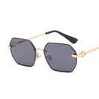 Ciclismo metal polígono óculos de sol para mulheres design de marca irregular alta qualidade condução preto quadrado tons óculos uv400