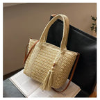 Palha tecelagem verão preguiçoso vento sacola grande capacidade moda versátil sacos feminino 2025 marca casual férias sacos de ombro