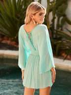 Sexy roupa de banho com decote em v maiô feminino sem costas praia cobrir sarong túnica beach wear férias roupa de banho beach wear