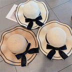 Chapéu de palha protetor solar de praia de verão para mulheres fresco rosto cobrindo viagem versátil chapéu de sol guarda-sol