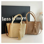 Palha tecelagem verão preguiçoso vento sacola grande capacidade moda versátil sacos feminino 2025 marca casual férias sacos de ombro