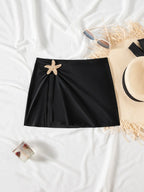 Praia bikini cobrir saia de metal escudo malha tecido envoltório em torno do vestido de praia roupa de banho feminina cobrir vestido beachwear