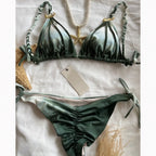 2025 novo biquíni sexy tie dye split roupa de banho para mulher roupa de banho feminina