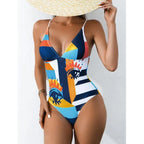 Profundo v maiô de uma peça 2025 vintage retro banho feminino sem costas beachwear monokini feminino terno de natação