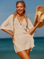 Sexy roupa de banho com decote em v maiô feminino sem costas praia cobrir sarong túnica beach wear férias roupa de banho beach wear