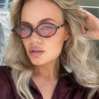 Moda oval simples óculos de sol literários feminino retro pequeno quadro óculos de sol de viagem design da marca luxo uv400