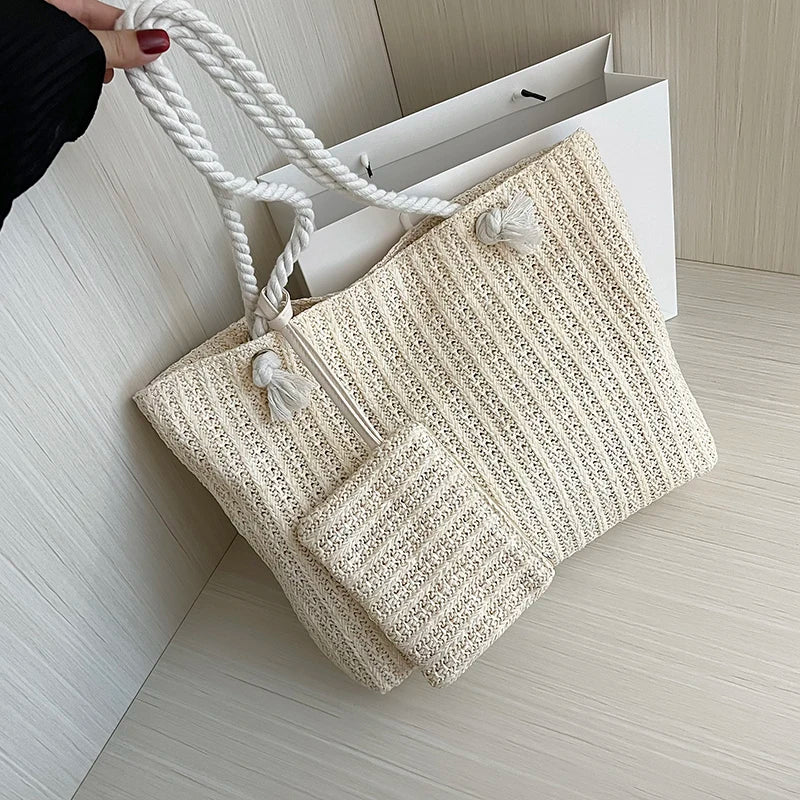 Designer bolsas femininas moda grande capacidade palha sacola verão praia saco casual bali grande bolsa