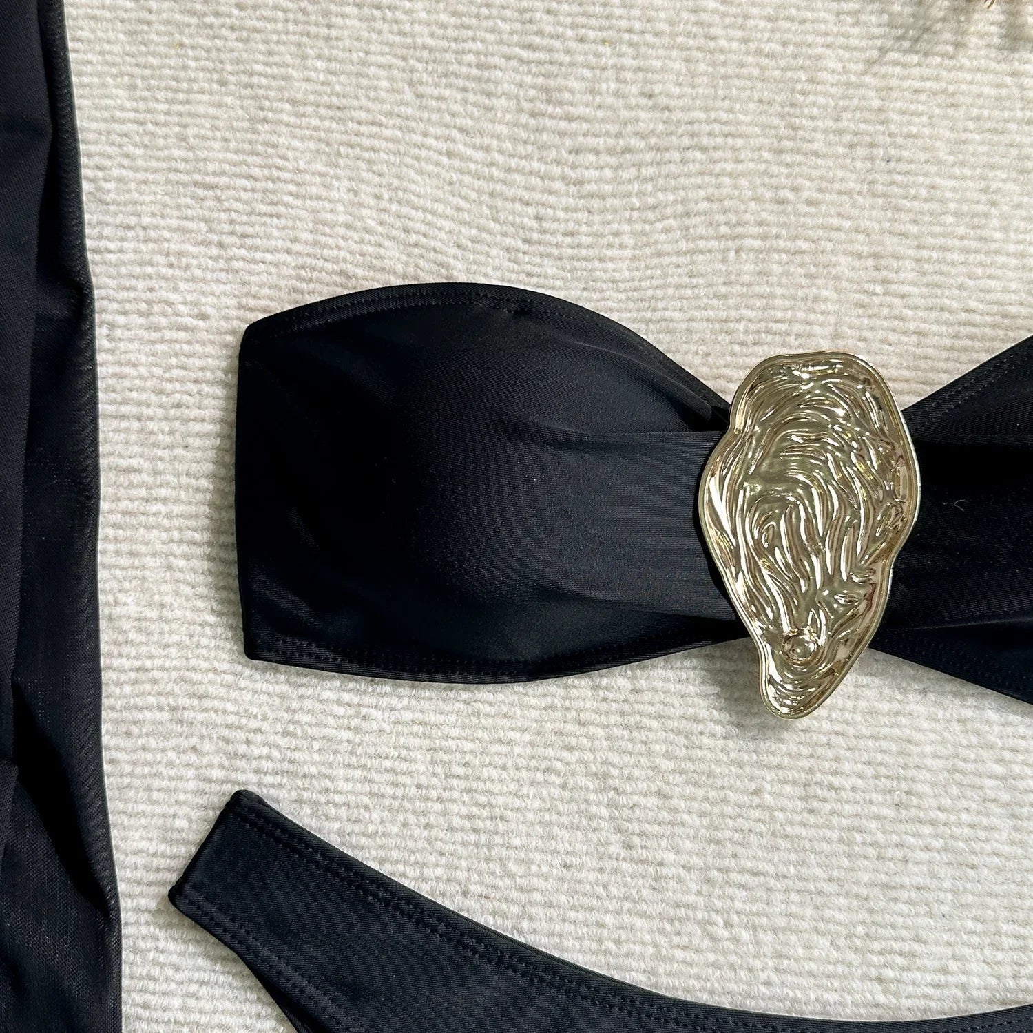 Vintage branco maiô feminino metal ostra fivela push up malha saia longa 3 peça conjunto de biquíni 2025 férias maiô