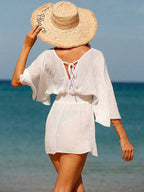 Sexy roupa de banho com decote em v maiô feminino sem costas praia cobrir sarong túnica beach wear férias roupa de banho beach wear