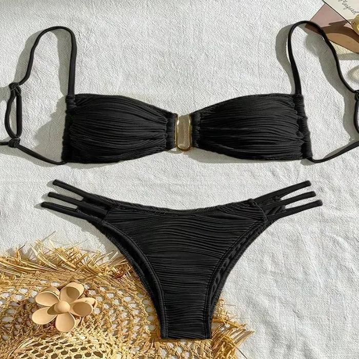 Novo sexy biquinis 2025 maiôs das mulheres banho push up feminino praia swim wear fatos de banho conjunto biquíni brasileiro piscina banhista