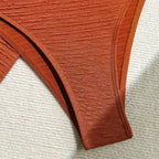 Metal estrela do mar marrom bandeau biquinis define 3 peça sexy maiôs cobrir mulheres 2025 férias banho de corte alto banhista beach wear