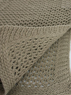 Saia curta de malha feminina com alças ocas e fenda, camisa sexy de praia para o verão