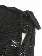 Saia curta de malha feminina com alças ocas e fenda, camisa sexy de praia para o verão