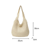 Moda rattan mulheres sacos de ombro tecido bolsas femininas grande capacidade verão praia sacos palha casual tote bolsas