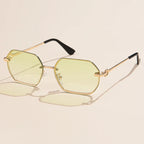 Ciclismo metal polígono óculos de sol para mulheres design de marca irregular alta qualidade condução preto quadrado tons óculos uv400