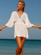 Sexy roupa de banho com decote em v maiô feminino sem costas praia cobrir sarong túnica beach wear férias roupa de banho beach wear