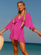 Sexy roupa de banho com decote em v maiô feminino sem costas praia cobrir sarong túnica beach wear férias roupa de banho beach wear