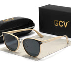 2025 gcv polarizado senhora óculos de sol olho de gato moda óculos de sol mulher de luxo marca ultraleve quadro turismo festa leisu
