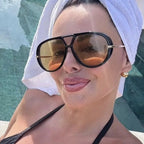 2025 nova moda grande quadro piloto amarelo óculos de sol das mulheres dos homens marca vintage punk ao ar livre praia óculos de sol feminino