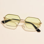 Ciclismo metal polígono óculos de sol para mulheres design de marca irregular alta qualidade condução preto quadrado tons óculos uv400