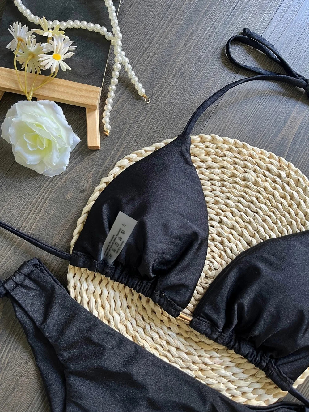 2025 novo sexy triângulo maiô para mulheres biquinis brasileiros halter banho push up maiô corrente de metal praia conjunto biquíni