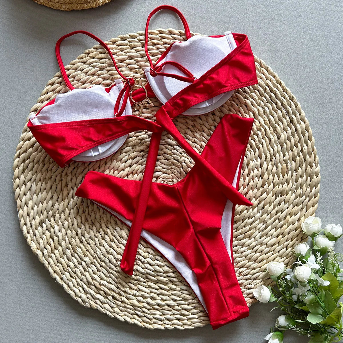 Sexy 2025 push up bikini conjunto de duas peças banho alta corte biquini tanga maiô verão branco brasileiro maiô beachwear