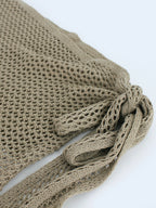 Saia curta de malha feminina com alças ocas e fenda, camisa sexy de praia para o verão