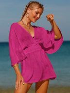 Sexy roupa de banho com decote em v maiô feminino sem costas praia cobrir sarong túnica beach wear férias roupa de banho beach wear