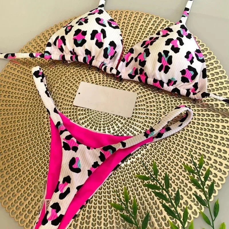 Novo sexy feminino biquíni praia férias maiô conjunto de duas peças