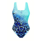 Novo sexy impresso biquíni tie dye leopardo impressão sem costas esportes maiô feminino conjunto de biquíni de uma peça