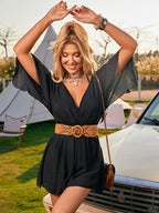 Sexy roupa de banho com decote em v maiô feminino sem costas praia cobrir sarong túnica beach wear férias roupa de banho beach wear