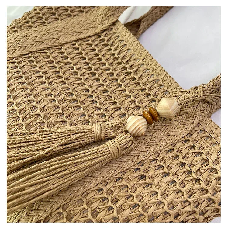 Palha tecelagem verão preguiçoso vento sacola grande capacidade moda versátil sacos feminino 2025 marca casual férias sacos de ombro