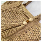 Palha tecelagem verão preguiçoso vento sacola grande capacidade moda versátil sacos feminino 2025 marca casual férias sacos de ombro