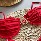 Sexy 2025 push up bikini conjunto de duas peças banho alta corte biquini tanga maiô verão branco brasileiro maiô beachwear