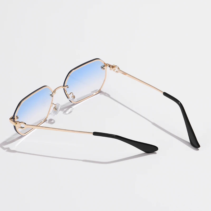 Ciclismo metal polígono óculos de sol para mulheres design de marca irregular alta qualidade condução preto quadrado tons óculos uv400