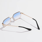 Ciclismo metal polígono óculos de sol para mulheres design de marca irregular alta qualidade condução preto quadrado tons óculos uv400