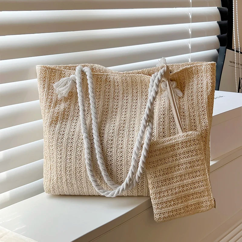 Designer bolsas femininas moda grande capacidade palha sacola verão praia saco casual bali grande bolsa