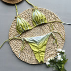 2025 novo biquíni sexy tie dye split roupa de banho para mulher roupa de banho feminina