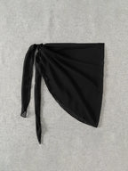 Praia bikini cobrir saia de metal escudo malha tecido envoltório em torno do vestido de praia roupa de banho feminina cobrir vestido beachwear