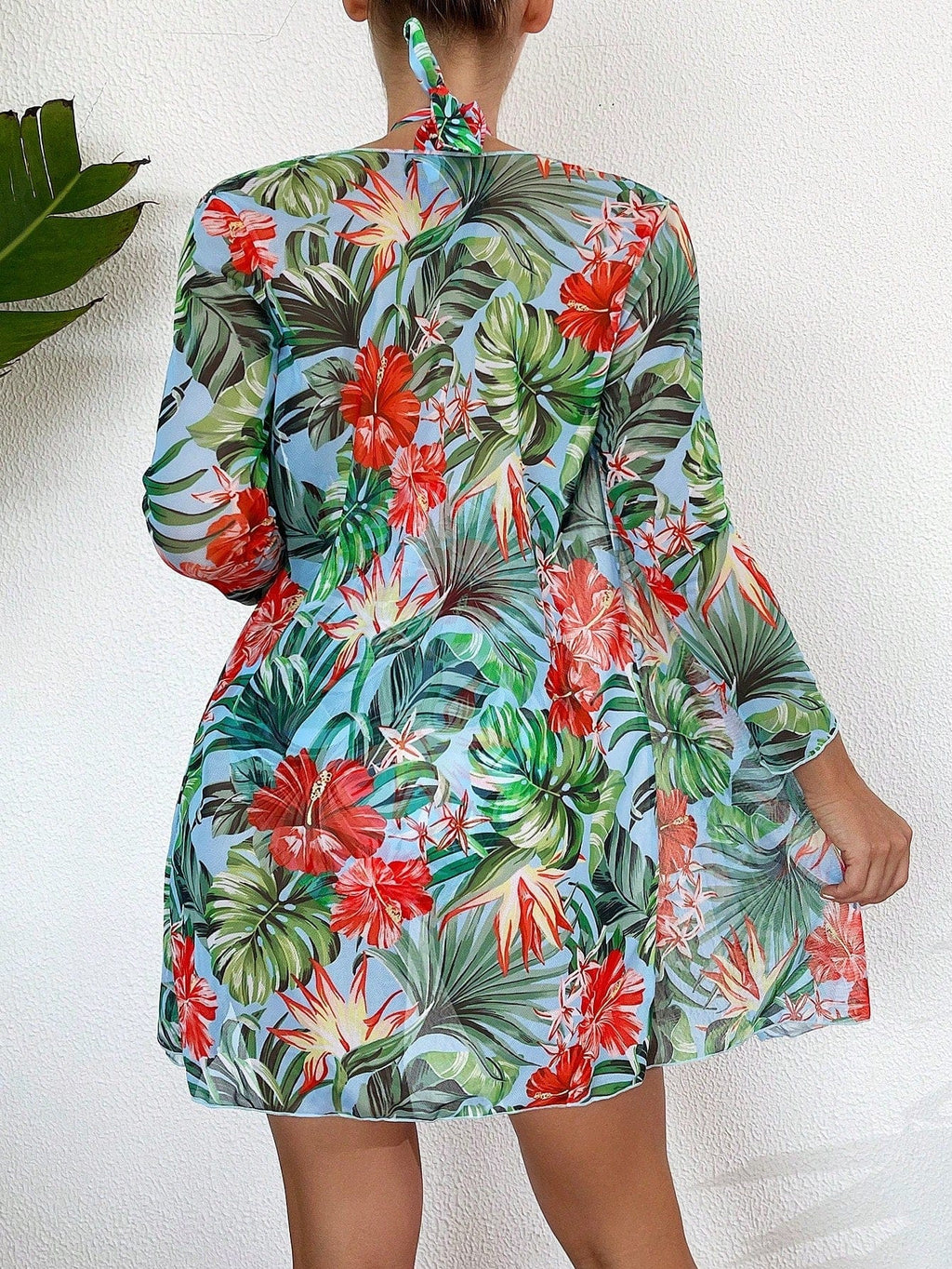 Maiô + Quimono Tropical Bloom Areezi - Conjunto