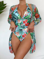 Maiô + Quimono Tropical Bloom Areezi - Conjunto