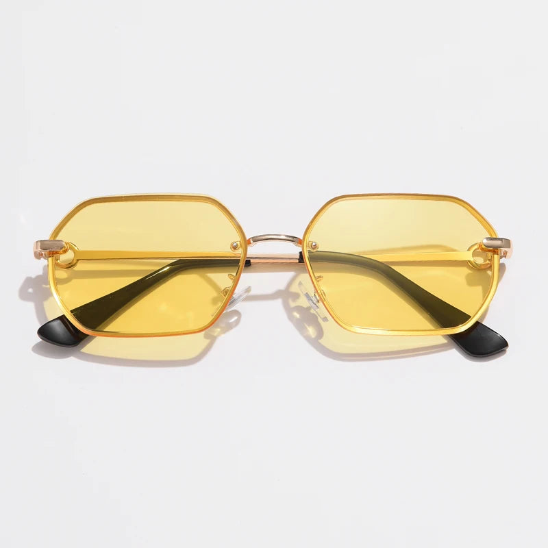 Ciclismo metal polígono óculos de sol para mulheres design de marca irregular alta qualidade condução preto quadrado tons óculos uv400