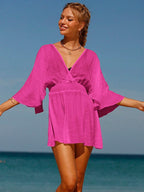 Sexy roupa de banho com decote em v maiô feminino sem costas praia cobrir sarong túnica beach wear férias roupa de banho beach wear