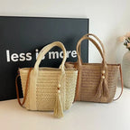 Palha tecelagem verão preguiçoso vento sacola grande capacidade moda versátil sacos feminino 2025 marca casual férias sacos de ombro