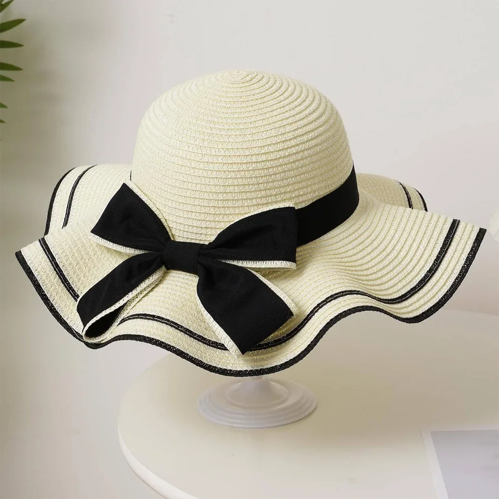 Chapéu de palha protetor solar de praia de verão para mulheres fresco rosto cobrindo viagem versátil chapéu de sol guarda-sol