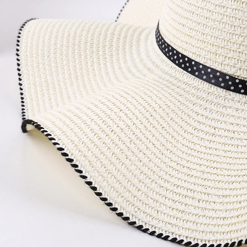 Aba ondulada elegante e versátil casual respirável arco decoração ao ar livre parque de viagem piquenique praia férias sol sombreamento chapéu