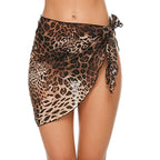 Sarongs curtos femininos para maiô, envoltório de biquíni de praia, saia curta pura, lenço de chiffon, coberturas para roupas de banho